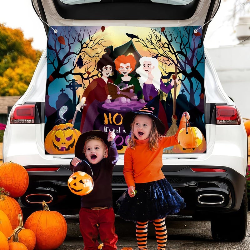 EggSun Halloween Trunk or Treat Car Decorations Kit for SUV,Hocus Pocus Witch Sisters Car Archway Garage Decor Stickers,Haunted Garage House Door Outdoor Decor Entryway Archway & Party - Image 5